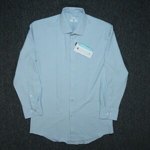 &Collar Shirt Men Extra Large Blue Slim Fit Performance Stretch Wrinkle Free NWT